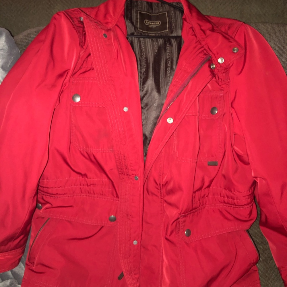 Coach Men’s Crimson Military Style Jacket